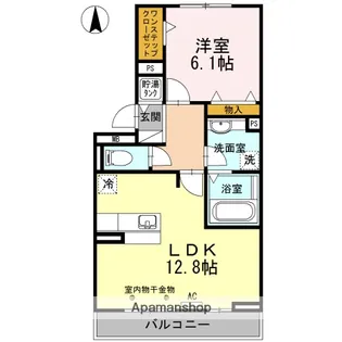 グランデタカオカ【A305号室】の間取り