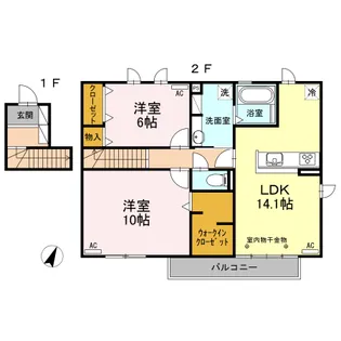 コーポ黄金島【1階】の間取り