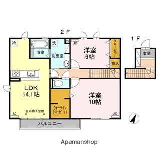 コーポ黄金島【1階】の間取り