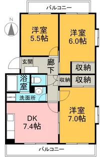デュークヒル松本【3A号室】の間取り