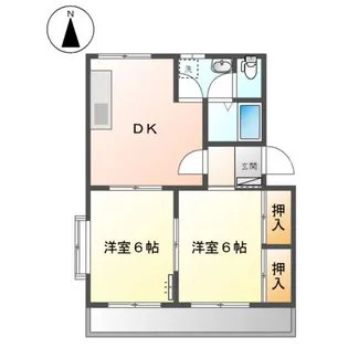 2DKの間取り画像