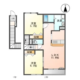 アップウェスト【2階】の間取り