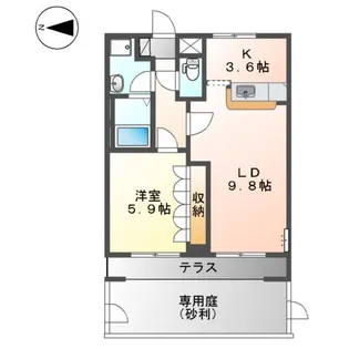 オリエンタル旭【1階】の間取り