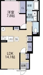 グランエスペランサ・ダイアD【1階】の間取り