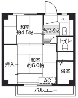 ビレッジハウス今泉1号棟【0406号室】の間取り