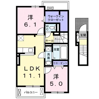 セントラルヒルズB【2階】の間取り