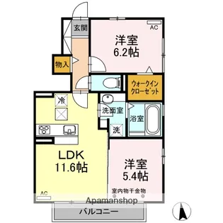 ソレアードⅡ【101号室】の間取り