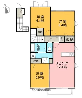 WISTERIA GARDEN【A202号室】の間取り