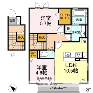 こっこ宮新【2階】の間取り
