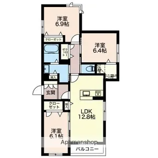 ルナポワール【201号室】の間取り