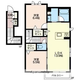ダエグ【201号室】の間取り