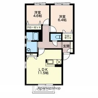 フォーリーブスB【1階】の間取り