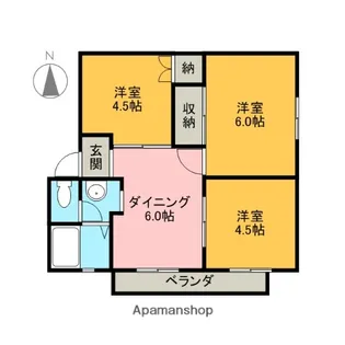 ビタビレッジ富士【B101号室】の間取り