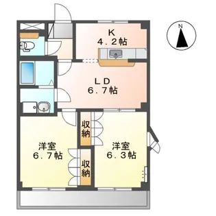 ボナール中里A【2階】の間取り