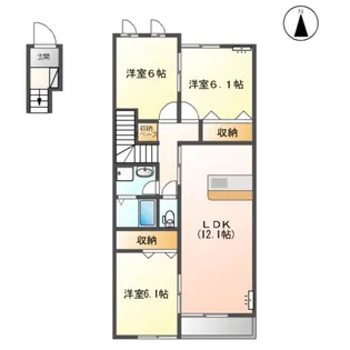CHERRY HILLS(チェリー ヒルズ)【2階】の間取り