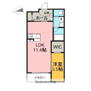 SEED・FOGLIA【102号室】の間取り