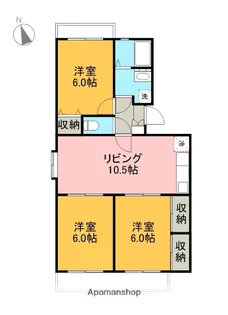 ヒルビレッジB【201号室】の間取り