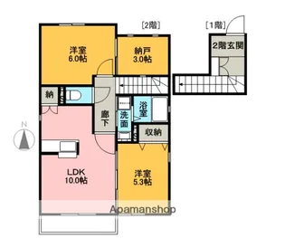 TIFFANY SOUTH【201号室】の間取り