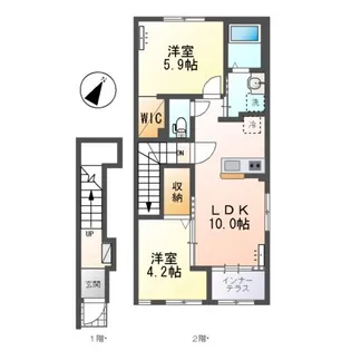 サンルミエール(SUNLUMIERE)【2階】の間取り