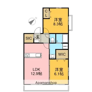 仮)新・青島町マンション【2階】の間取り
