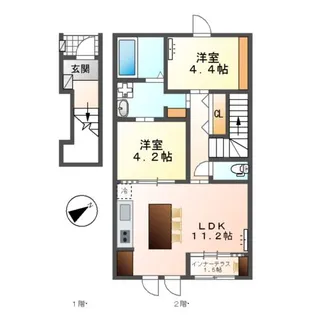 コーポ峯のハタ【2階】の間取り