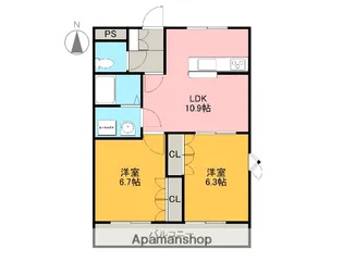 ボナール中里A【201号室】の間取り