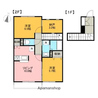 ローズ スクエアC【2階】の間取り
