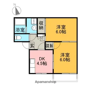 フレグランスコスモスB【201号室】の間取り