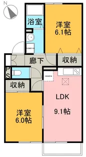 2LDKの間取り画像