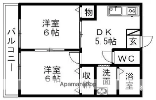 アンムートⅠ【2階】の間取り
