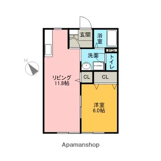 オリーブハウス【1階】の間取り