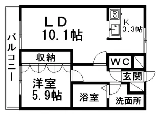 プランドールパピヨン【1階】の間取り