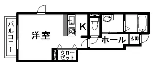 サザンクロス【202号室】の間取り