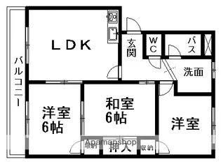 スカイパレスオオタ【201号室】の間取り