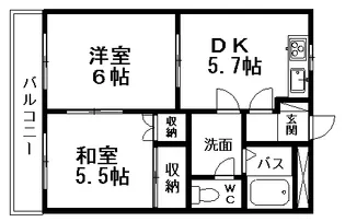 パークサイドエムエス【202号室】の間取り
