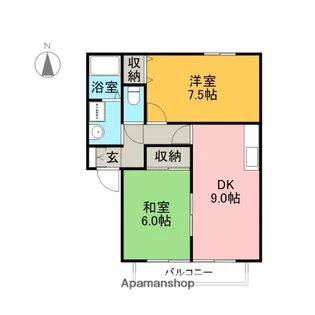 ドミール西平B【1階】の間取り