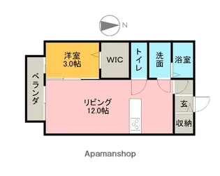 ヴィラ ソレイユ【101号室】の間取り