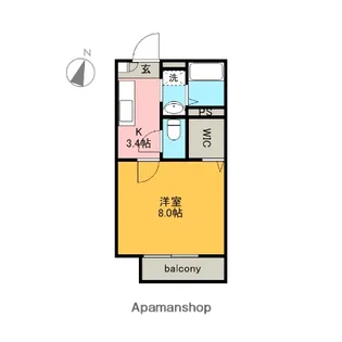 ルイポルトE【1階】の間取り