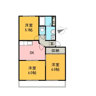 ハイランドモチヅキB【205号室】の間取り