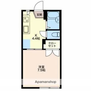 フジックスE【102号室】の間取り