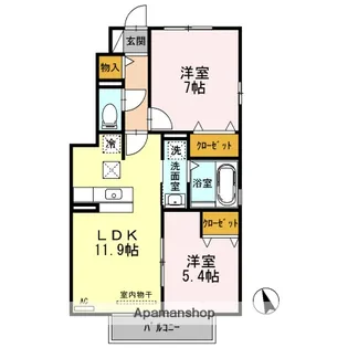 カルミア【101号室】の間取り