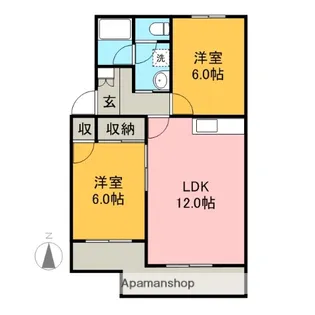 SKY COURT宮原【102号室】の間取り