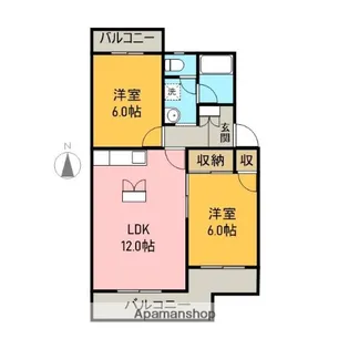 SKY COURT宮原【106号室】の間取り