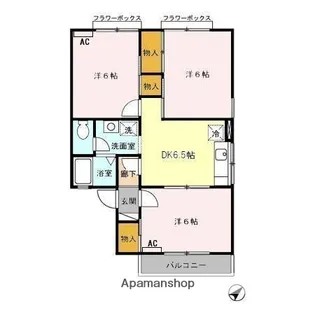 ペイサージュ天間【2階】の間取り
