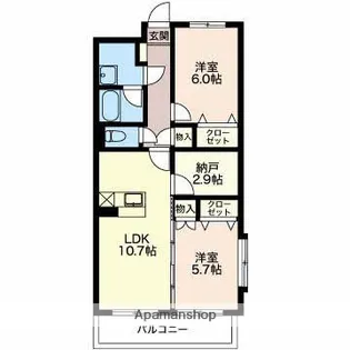 リバーサイド富士【1階】の間取り