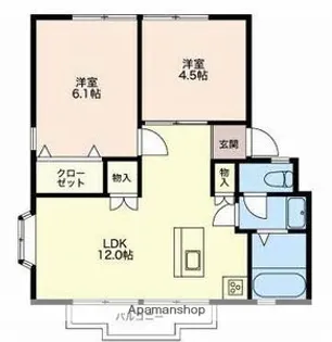 ビタビレッジ富士【A202号室】の間取り