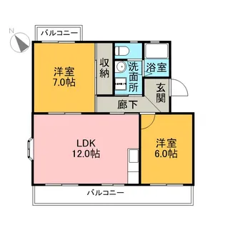 モイスンフジ【205号室】の間取り
