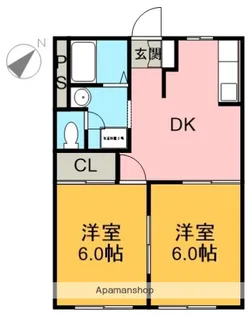 コーポヤマロク【103号室】の間取り