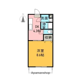 丘の上のマンション【305号室】の間取り