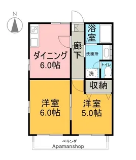 静岡県富士市三ツ沢【アパート】の間取り
